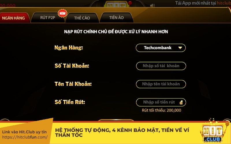 Hệ thống tự động, 4 kênh bảo mật, tiền về ví thần tốc