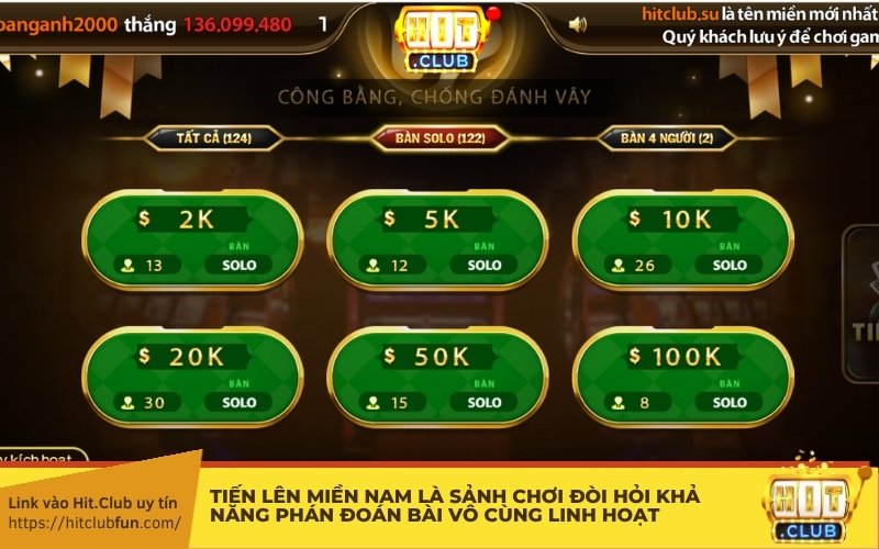 Tiến Lên Miền Nam là sảnh chơi đòi hỏi khả năng phán đoán và ghi nhớ bài vô cùng linh hoạt